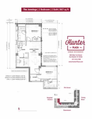 The Jennings | 2 Bedroom | 2 Bath | 867 sq ft*